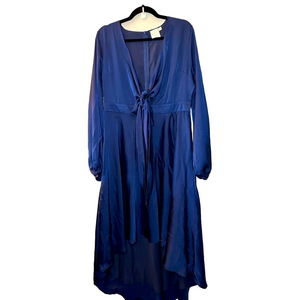 ESTER & CO HIGH LOW NAVY TIE FRONT DRESS 3XL